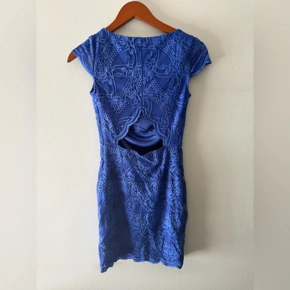 bebe Royal Blue Lace Mini Dress xxs - Picture 4 of 4